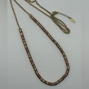 Jewelmint Multi-Tone Disc Bead Necklace on Gold Chain 36 inches